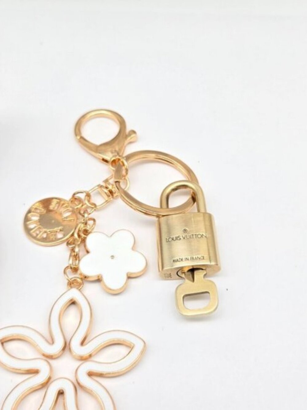 Authentic Louis Vuitton Luggage Nametag and Gold Padlock with Unbranded Keycharm - Picture 5 of 9
